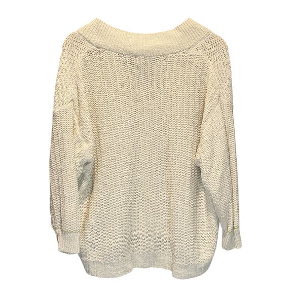 CAbi Cream Croquet V-Neck Pullover Sweater Style #6233 - size XL - Picture 6 of 7